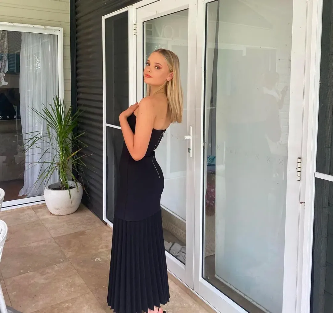 Dion Lee Linear Pleat Crepe Strapless Dress Black Size XS / AU 6 for rent on The Volte - main image