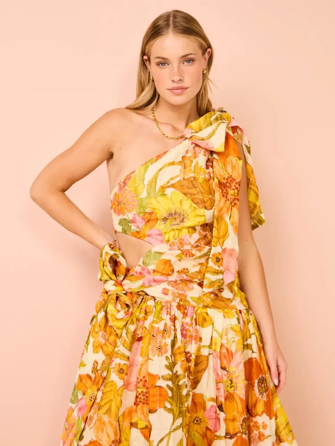 Alemais Silas One Shoulder Maxi Gown Multi Size 10 for rent on The Volte - main image