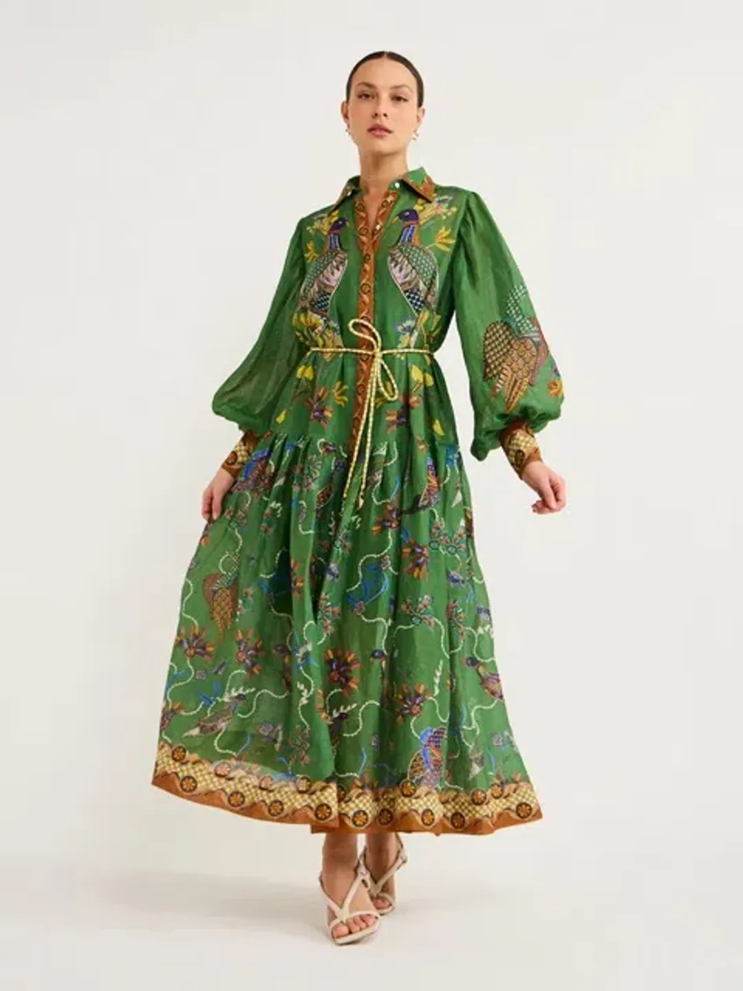 ALEMAIS Birdie Shirtdress in Jade Size 10 AU for rent on The Volte - main image