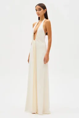 Misha Jennifer Cupro Maxi Dress White Size XS /AU 6 for rent on The Volte - image 3