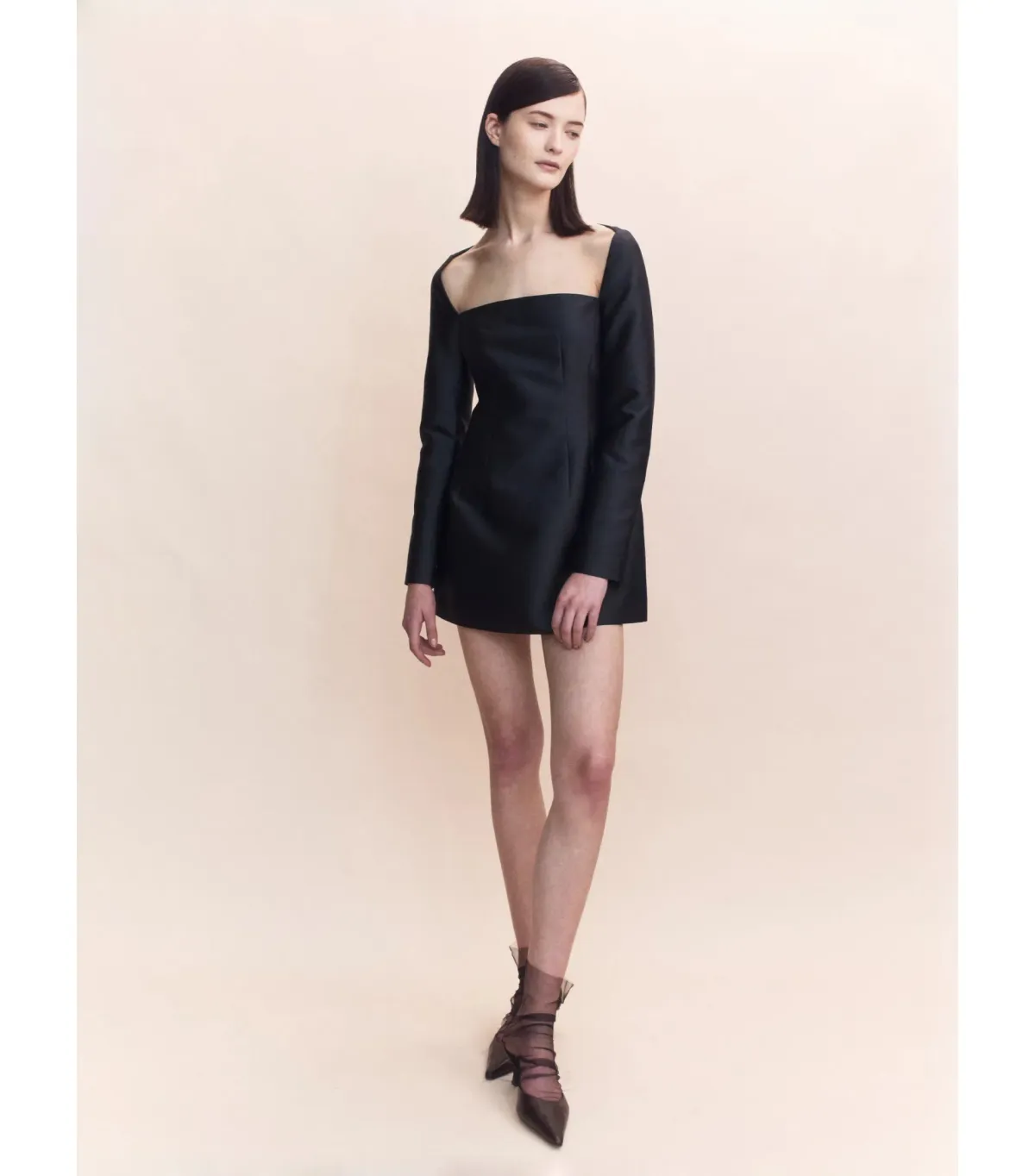 Courtney Zheng Blythe Silk Dupion Mini Dress Black Size Small / AU 8 for rent on The Volte - main image