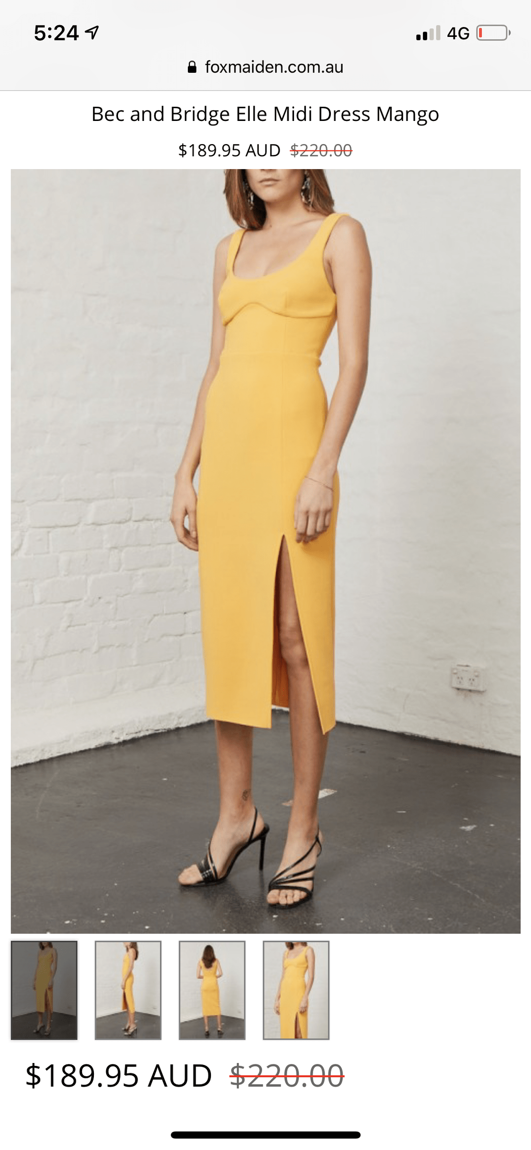 Bec & Bridge | Elle Dress Yellow Size 8 for rent on The Volte - main image