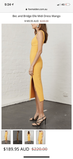 Bec & Bridge | Elle Dress Yellow Size 8 for rent on The Volte - image 4