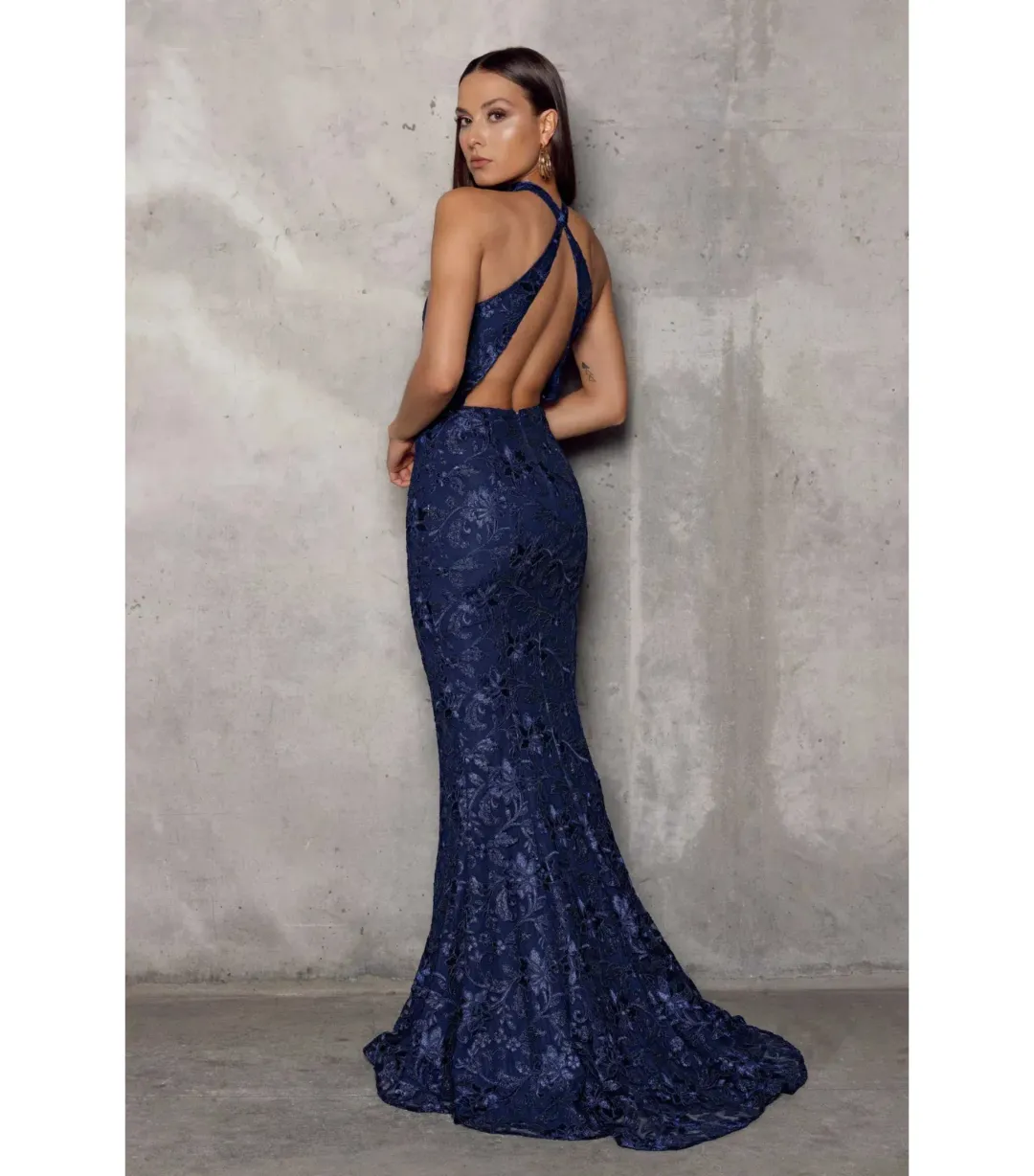Elle Zeitoune Clement Gown Navy Size AU 6 for rent on The Volte - main image