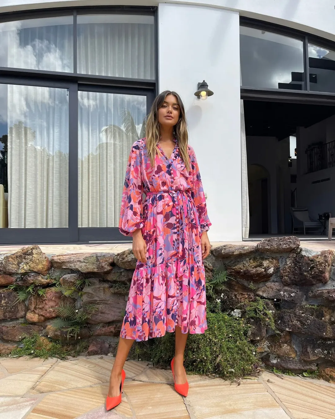 Sheike Violetta Dress Purple/Pink Size AU 12  for rent on The Volte - main image