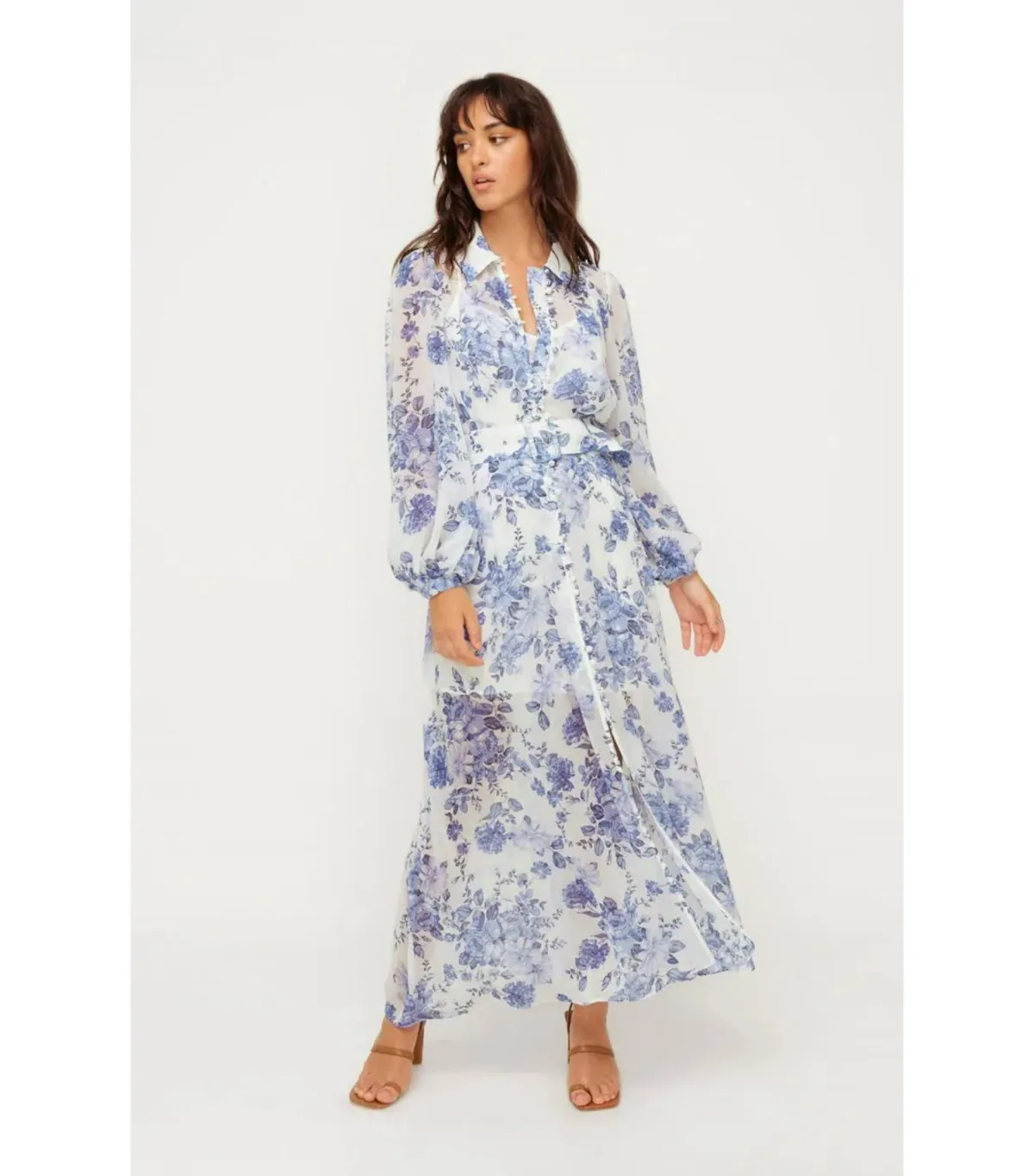 Sheike Bella Blue Maxi Dress Floral Size AU 14 for rent on The Volte - main image