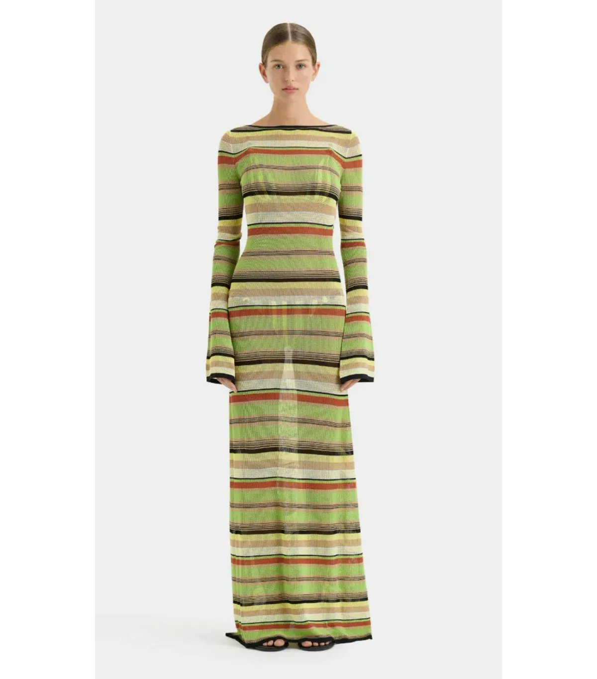 Sir the Label Coastline Low Back Dress in Palm Stripe Size 1 / AU 8 for rent on The Volte - main image
