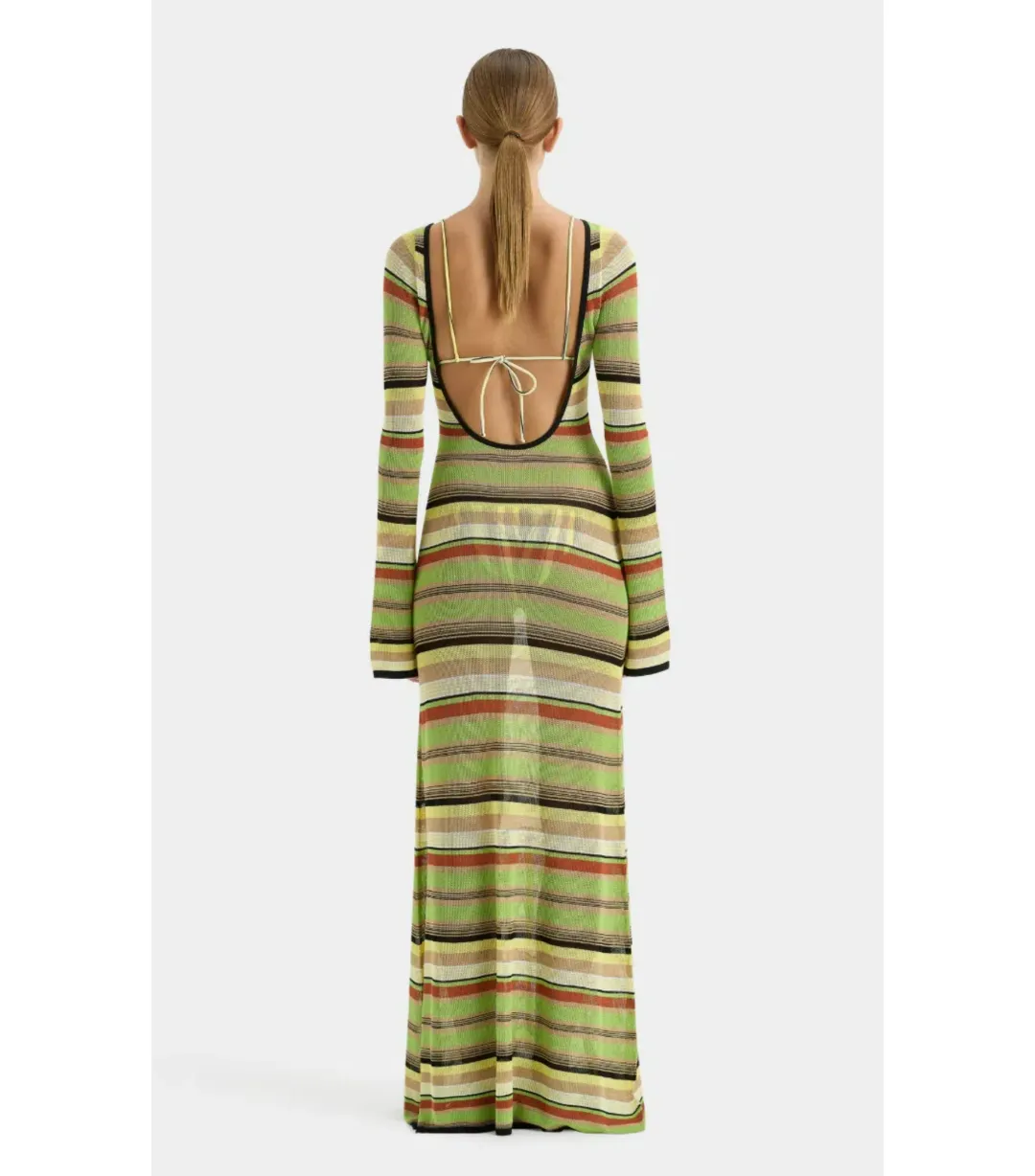 Sir the Label Coastline Low Back Dress in Palm Stripe Size 1 / AU 8 for rent on The Volte - main image
