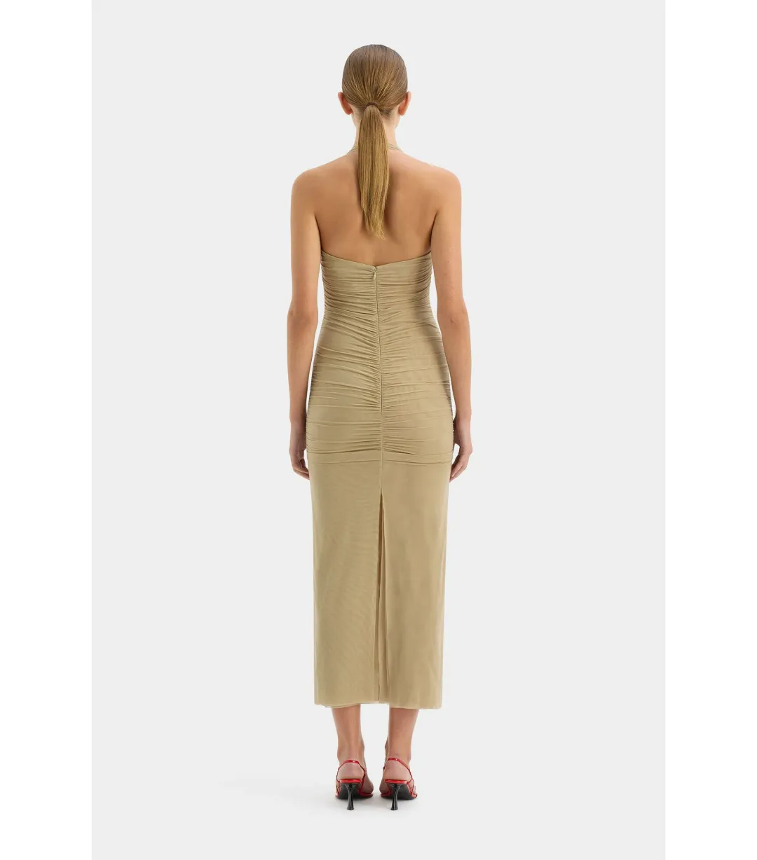 Sir the Label Jacques Knot Midi Dress Olive Size AU 6 for rent on The Volte - main image