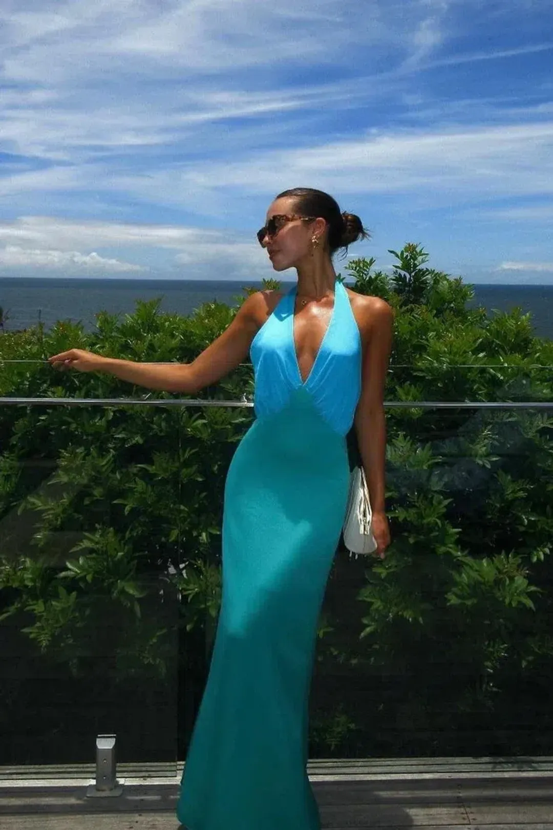 The Wolf Gang Oahu Slip Dress Aquamarine Size S / AU 8 for rent on The Volte - main image