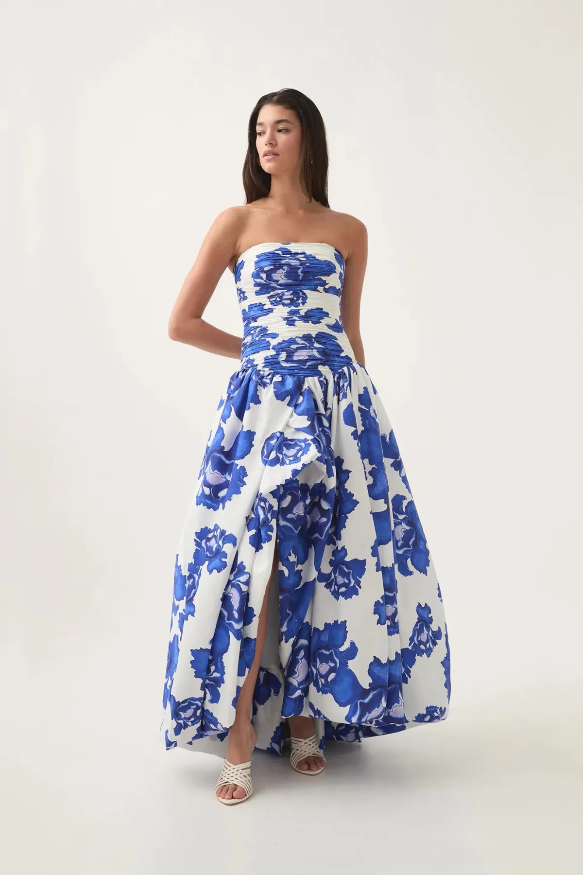 Aje Behold Maxi Dress Boldly Blooming Cobalt Floral Size 8 for rent on The Volte - main image