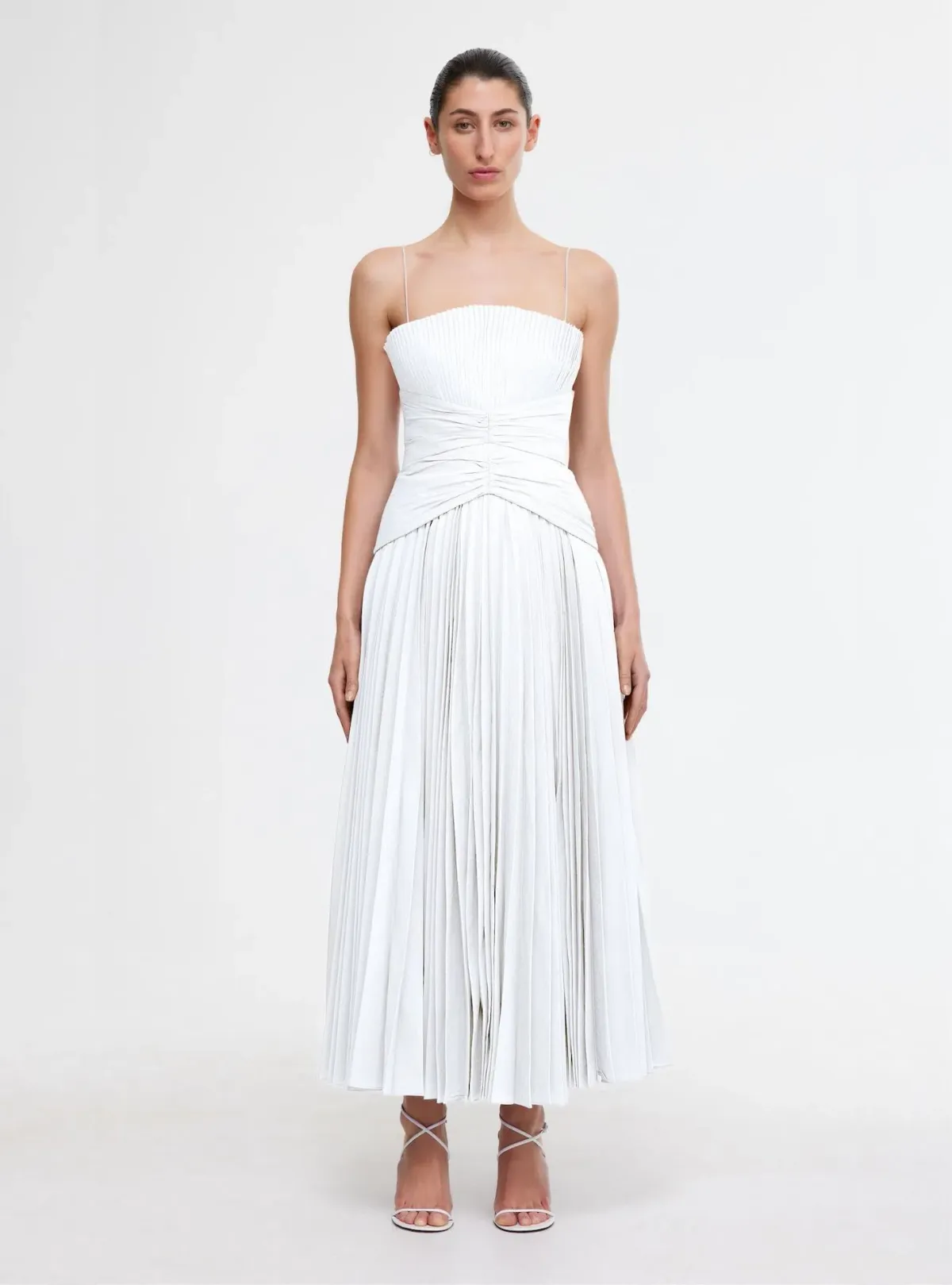 Acler Fairley Midi Dress Ivory Size 10 for rent on The Volte - main image