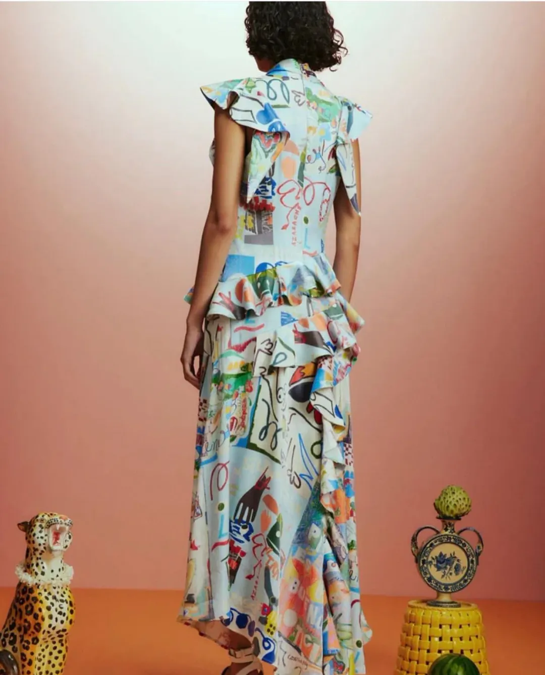 Alemais Aurelia Gown Print Size 14 for rent on The Volte - main image