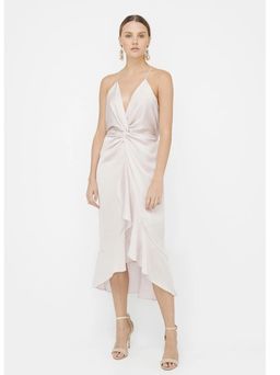 Sheike Midi Knot Dress Champagne Size 8 for rent on The Volte - image 1