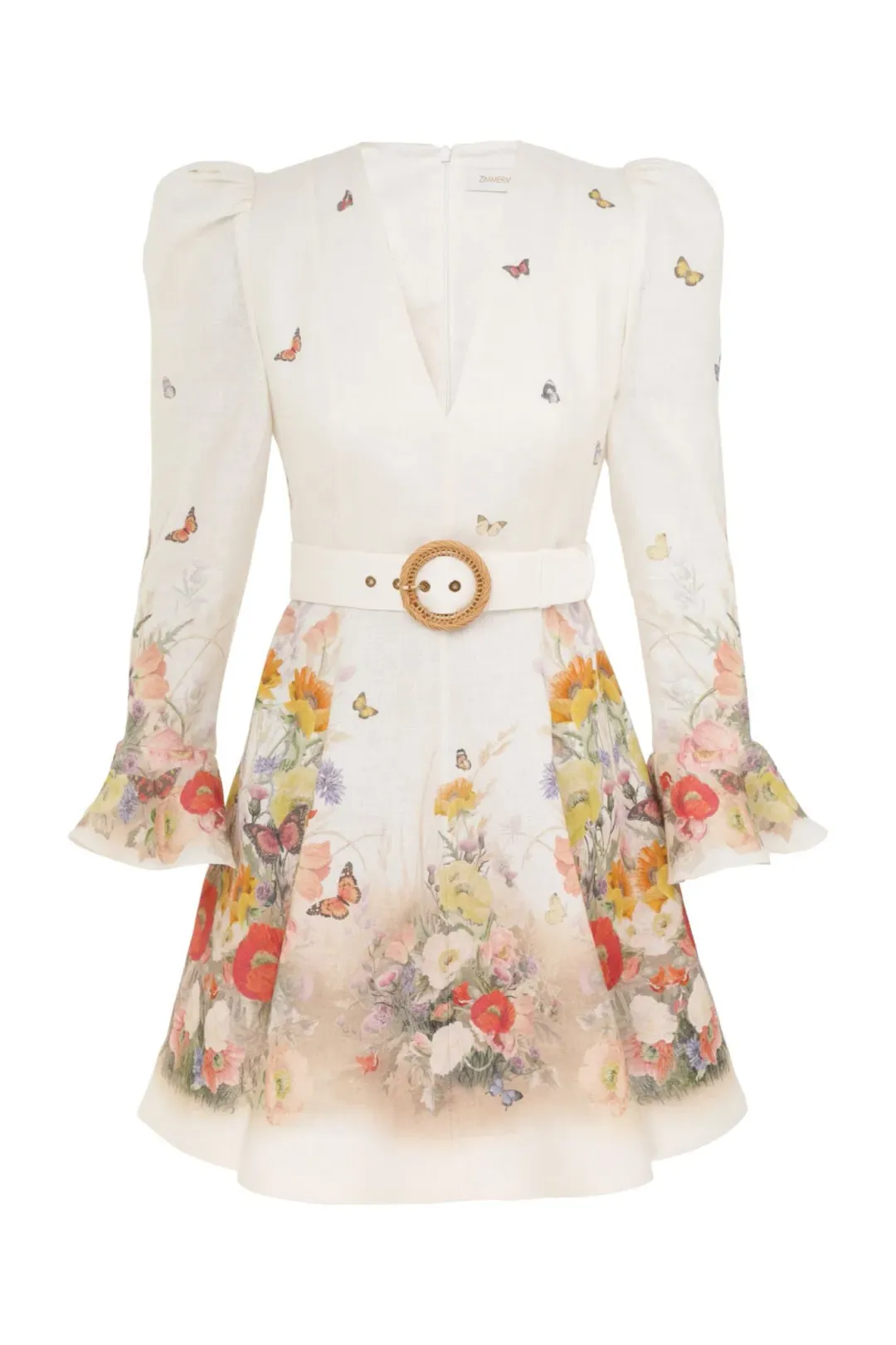 Zimmermann Tranquility Mini Dress Red Butterflies Size 2 (12) for rent on The Volte - main image