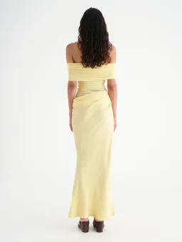 Benni Nico Off Shoulder Maxi Dress in Butter Size 10 for rent on The Volte - image 3