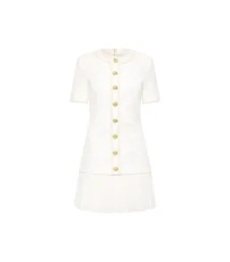 Rebecca Vallance The Clarisse Button Mini Dress White Size AU 10  for rent on The Volte - image 4