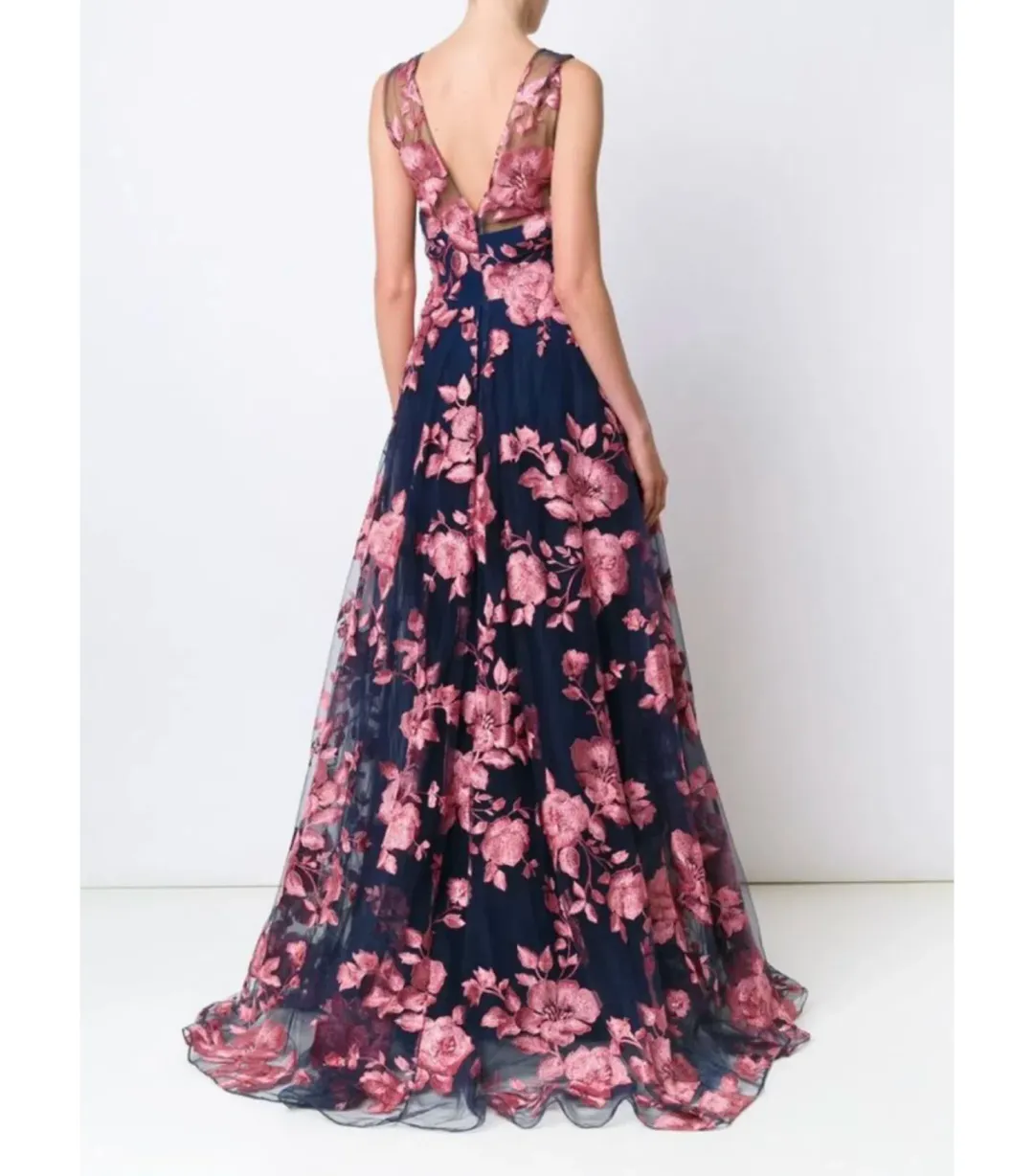 Marchesa Notte Embroidered Tulle Gown Floral Size 0 / AU 6 for rent on The Volte - main image