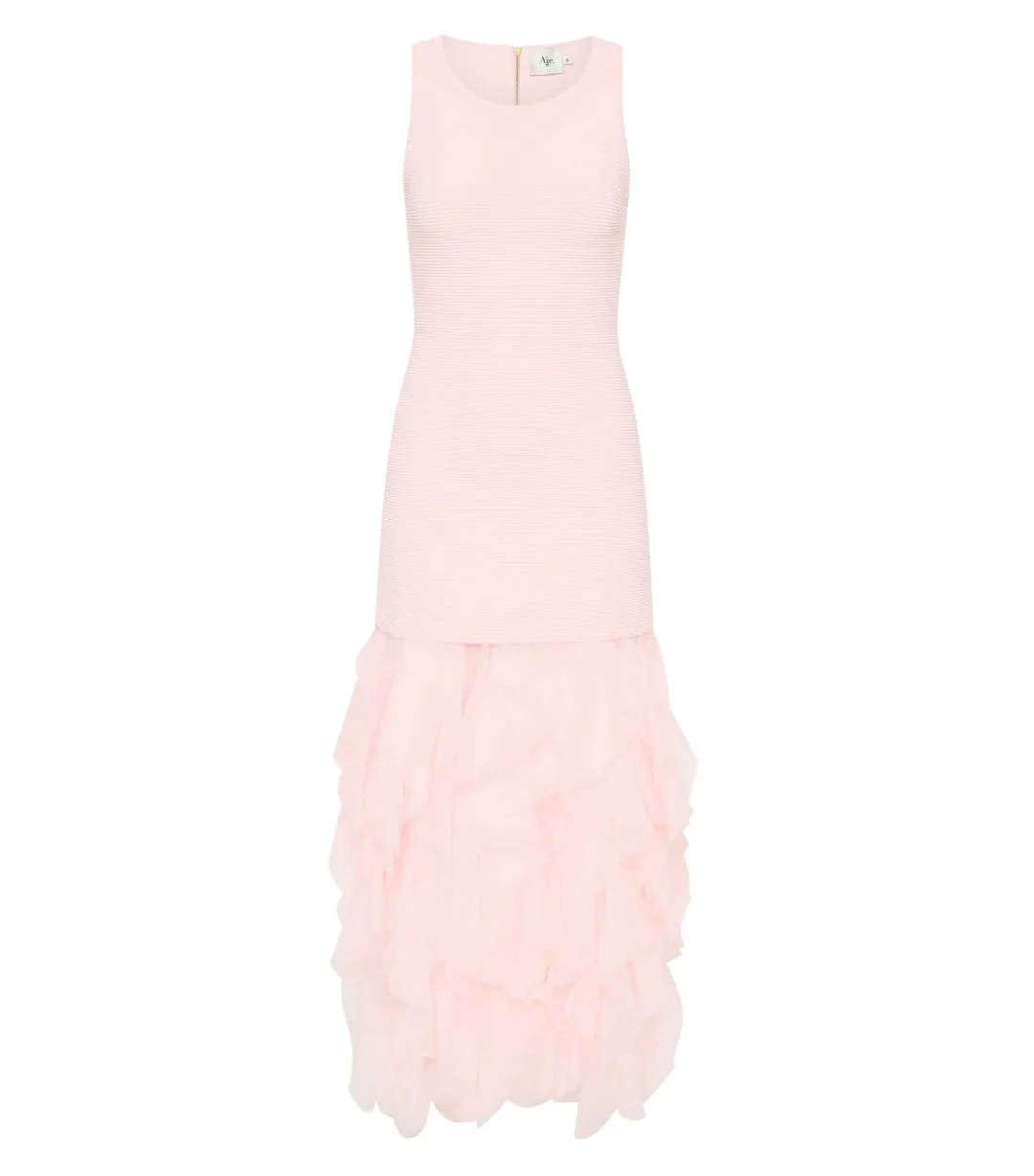 Aje Elations Knit Maxi Dress in Pastel Pink Size XS / AU 6 for rent on The Volte - main image