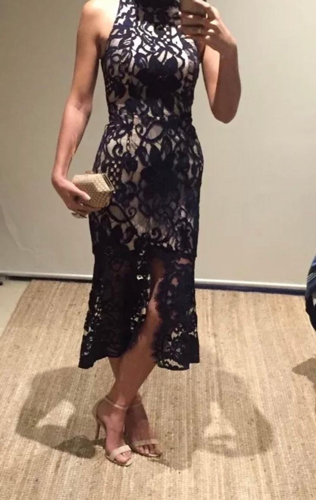 Rodeo Show Madrid Lace Midi Dress Black Size 6 for rent on The Volte - main image