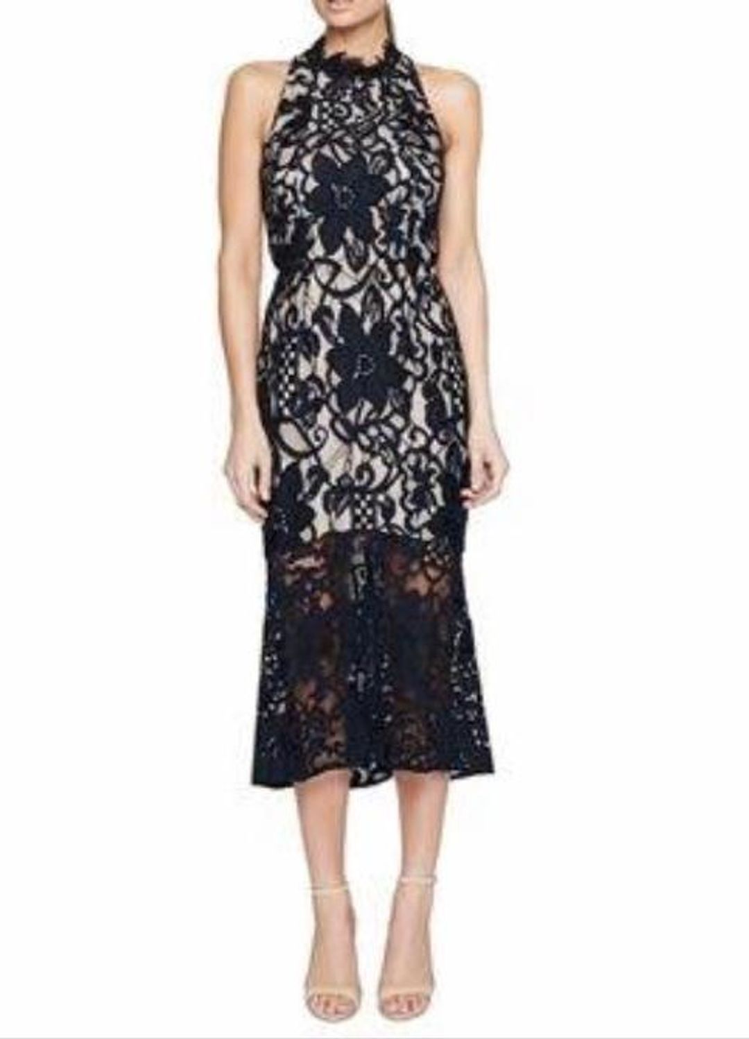 Rodeo Show Madrid Lace Midi Dress Black Size 6 for rent on The Volte - main image