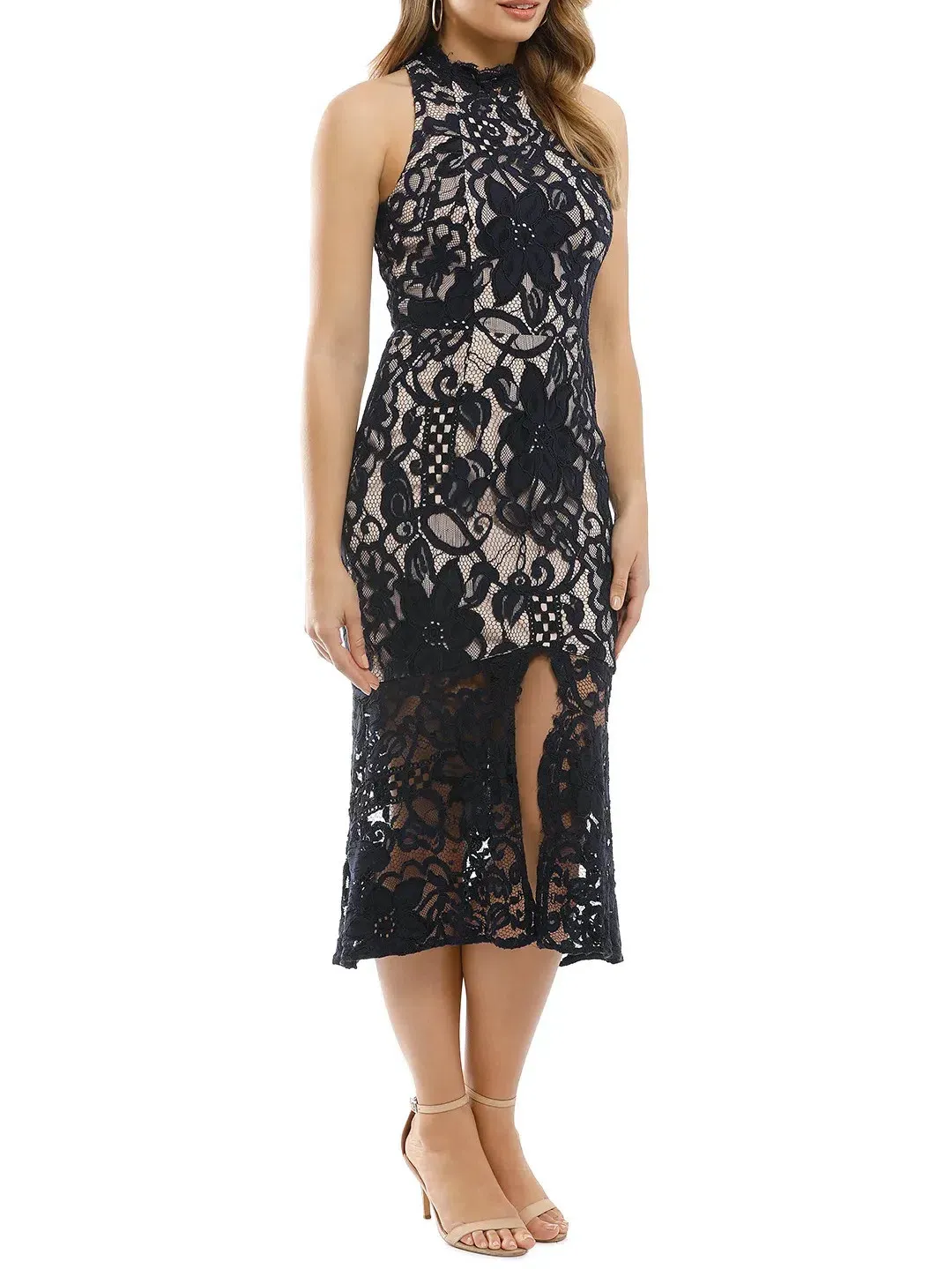 Rodeo Show Madrid Lace Midi Dress Black Size 6 for rent on The Volte - main image