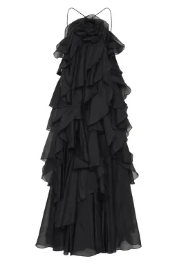 Aje Pandorea Layered Maxi Dress Black Size AU 6  for rent on The Volte - image 7