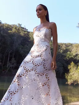 Sheike Ella Lace Maxi Dress White / Ivory Size 12 for rent on The Volte - image 2