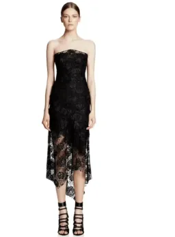 Manning Cartell Rambling Rose Strapless Midi Dress Black Size 8 NEW for rent on The Volte - image 1