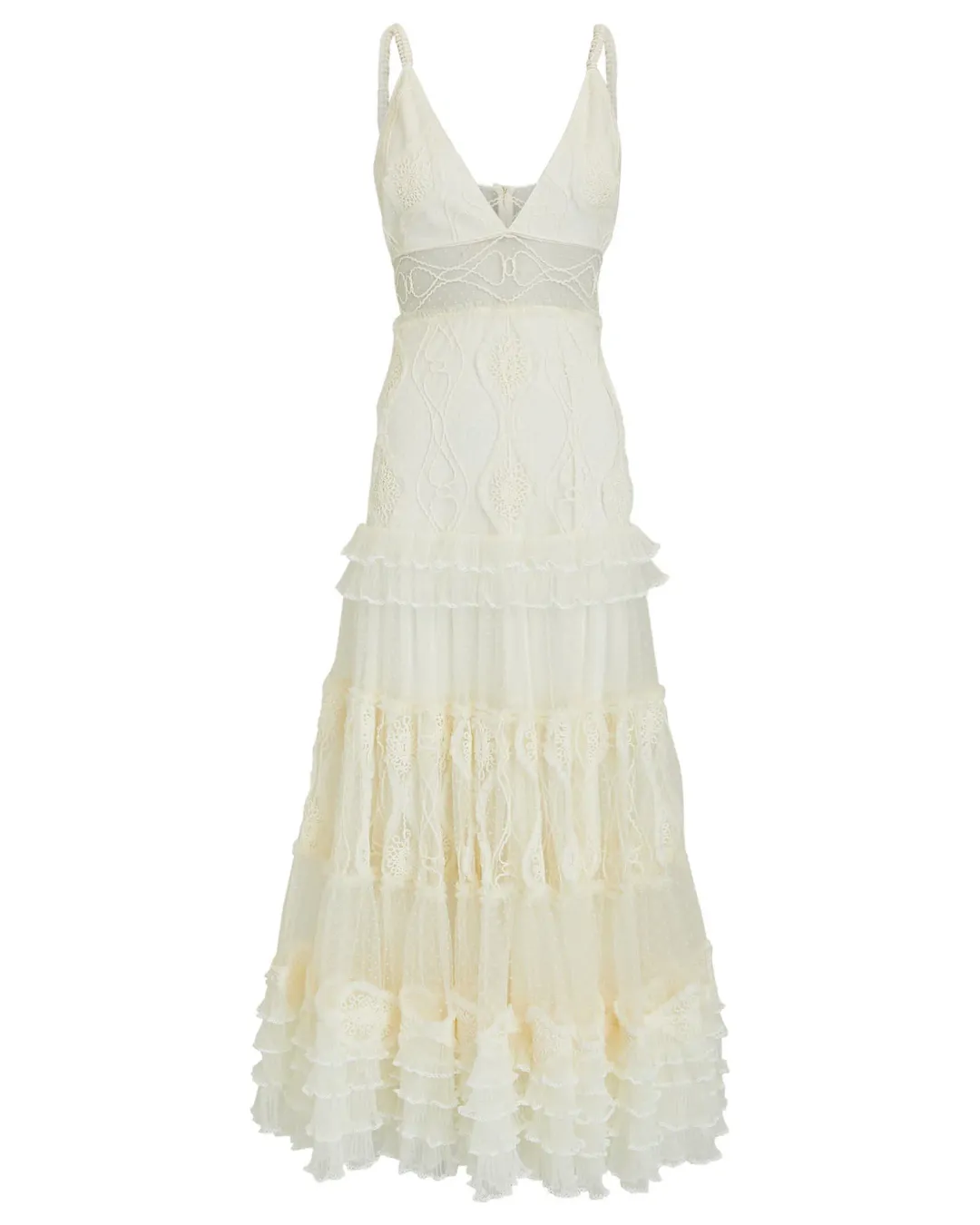 Alexis Arabella Embroidered Lace Maxi Dress Ivory Size 8 for rent on The Volte - main image
