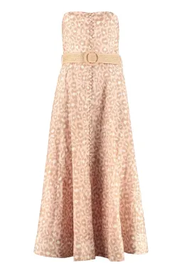 Zimmermann Carnaby Strapless Leopard Belted Linen Dress Size 0/Au 8  for rent on The Volte - image 4