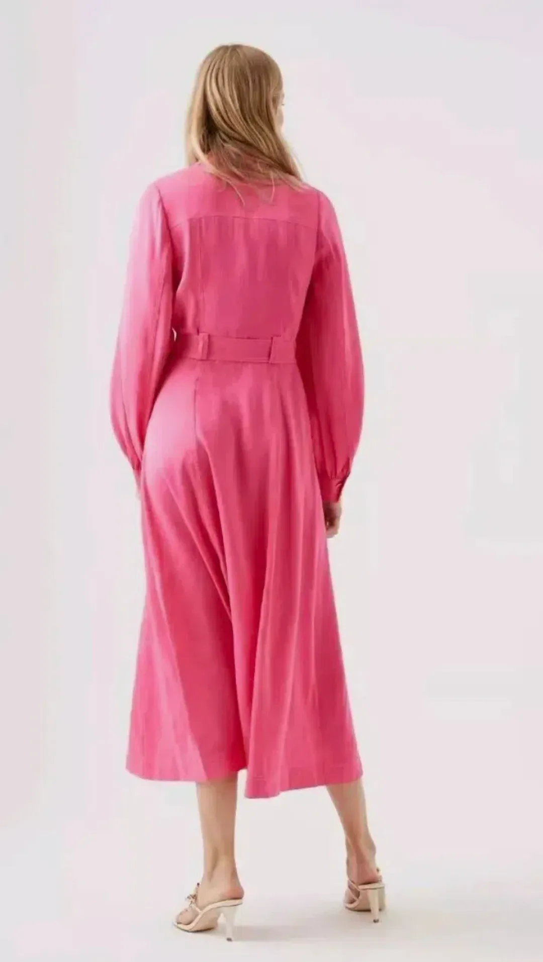 Aje Sophie Shirt Midi Dress Pink Size AU 6 for rent on The Volte - main image