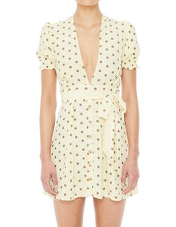 Faithfull the Brand, Vanelli Mini Dress Lemon Yellow Size 8 for rent on The Volte - image 2