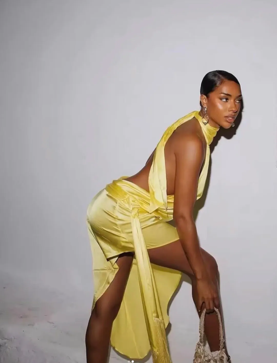 Mirae Paris Amos Sunrise Dress Jaune Yellow Size 8 for rent on The Volte - main image