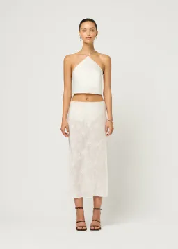 Maison Essentiele Lace Skirt in Optic White Size 8 for rent on The Volte - image 1