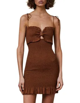 Bec & Bridge Carrie Mini Dress Brown Size 8 for rent on The Volte - image 4