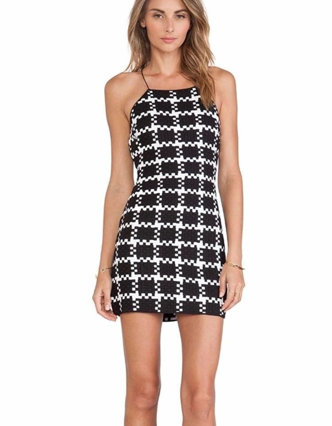 Shakuhachi Check Weave Mini Dress Print Size 6 for rent on The Volte - main image