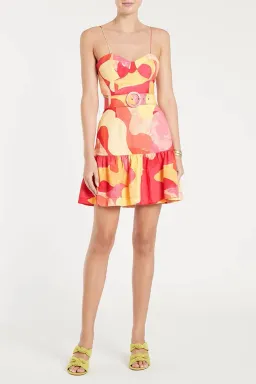 Rebecca Vallance Toretta Cut Out Mini Dress Print Size AU 8 for rent on The Volte - image 1
