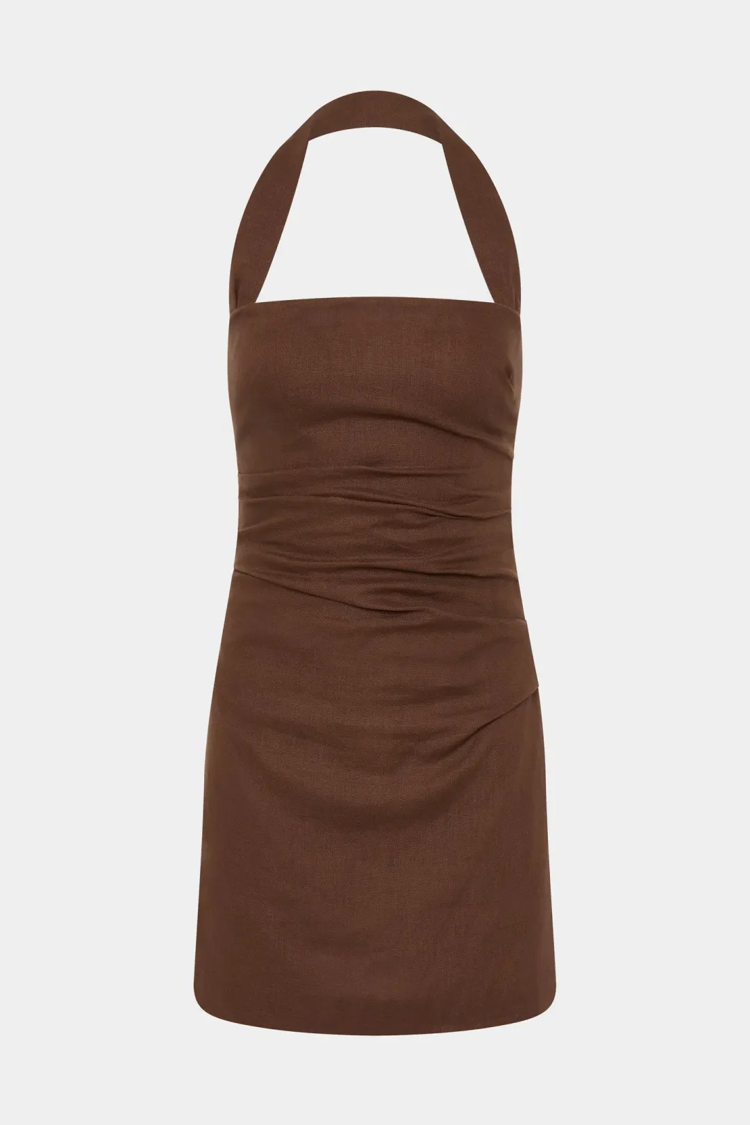 Sir the Label Noemi Halter Mini Dress in Chocolate Brown Size 1 for rent on The Volte - main image