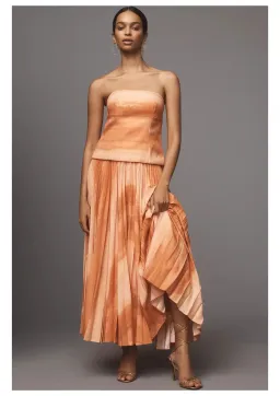 Acler Brayswick Midi Dress Melon Watercolour Size 10 for rent on The Volte - image 1