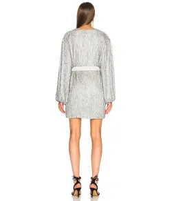 Retrofete Gabrielle Robe Dress Silver Size AU 12 for rent on The Volte - image 3