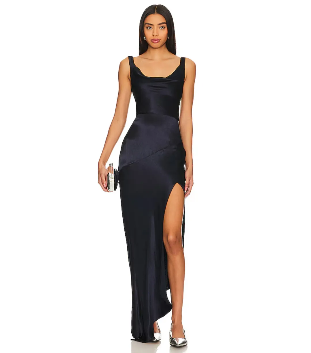 Bec & Bridge Moon Dance Cowl Dress Navy Blue Size AU 8 for rent on The Volte - main image