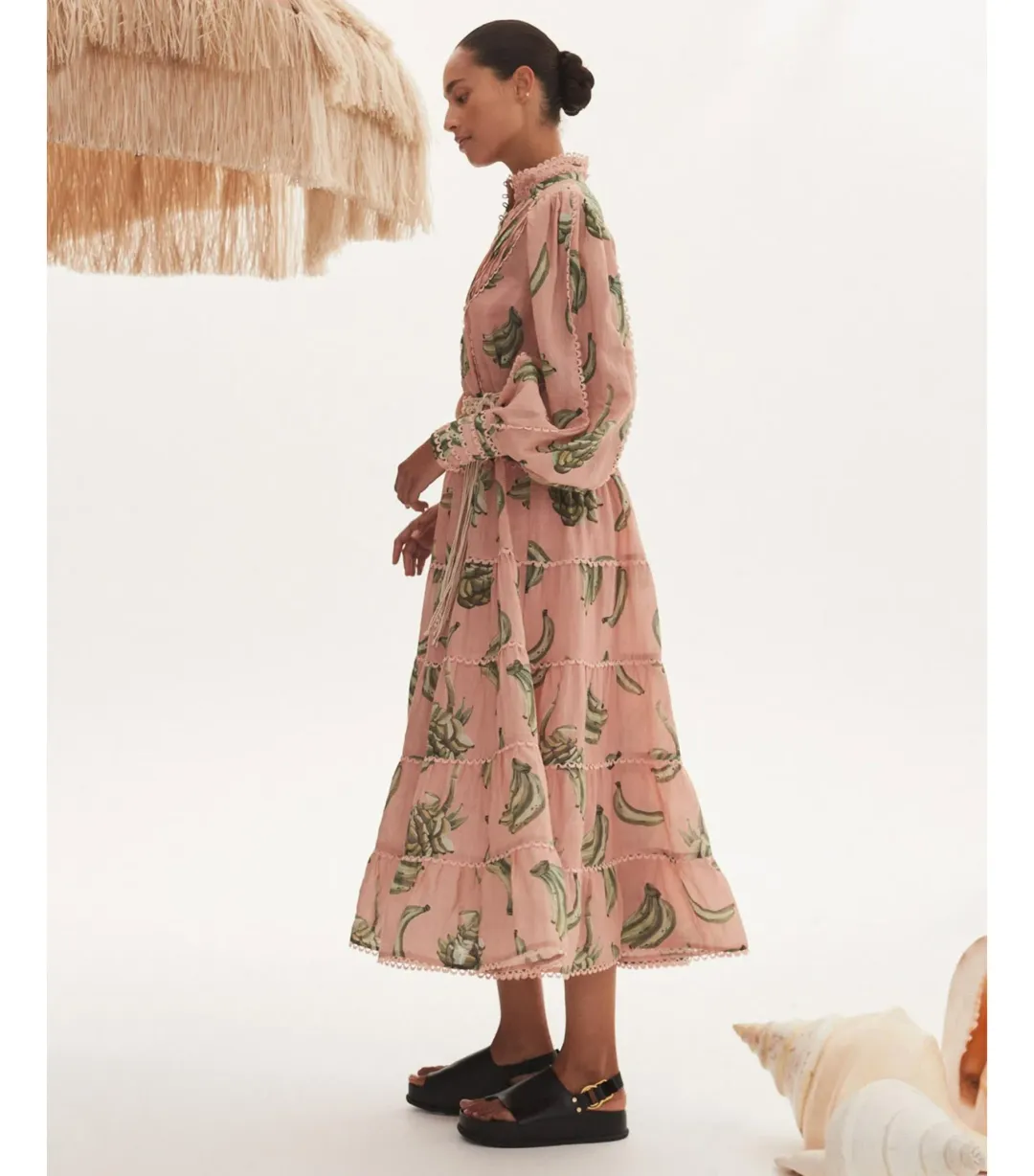 Alémais Bananarama Midi Dress Pink Size AU 10  for rent on The Volte - main image