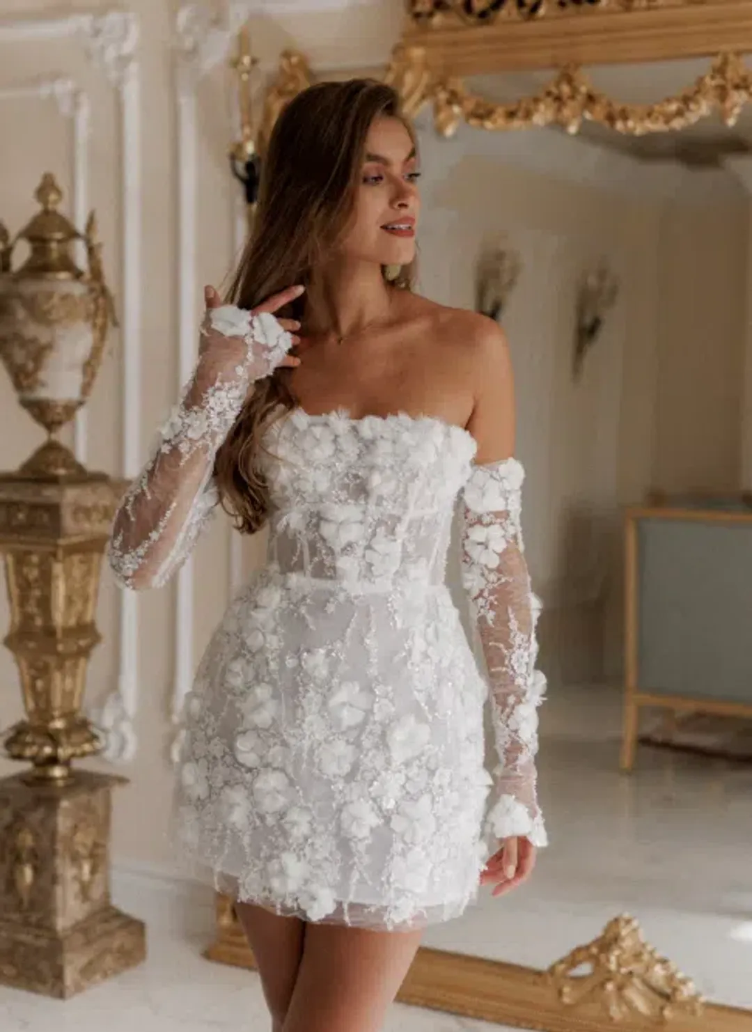 Rosie Etienne Isabelle Mini Dress White Size AU 8  for rent on The Volte - main image