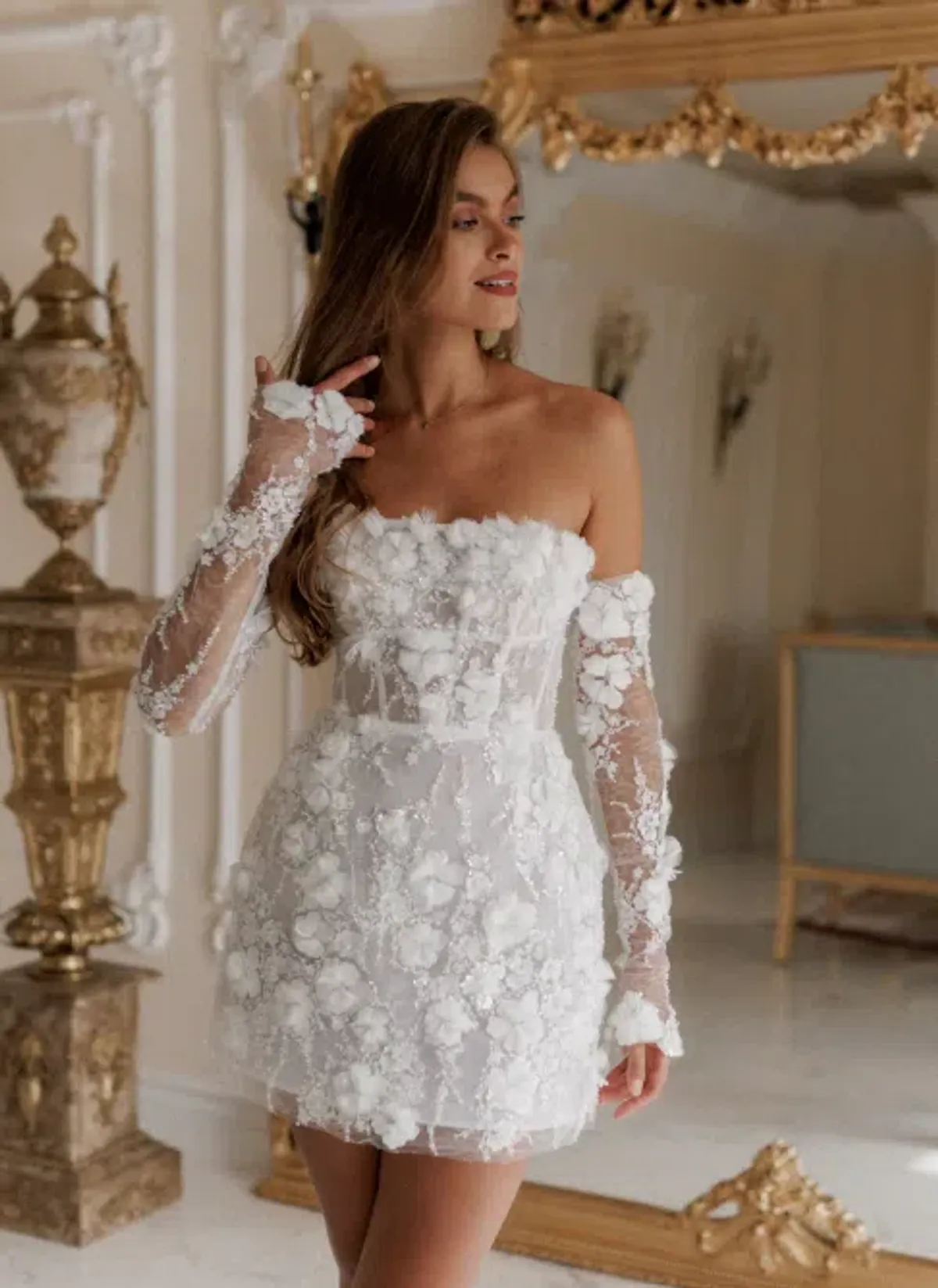 Rosie Etienne Isabelle Mini Dress White Size AU 8  for rent on The Volte - main image