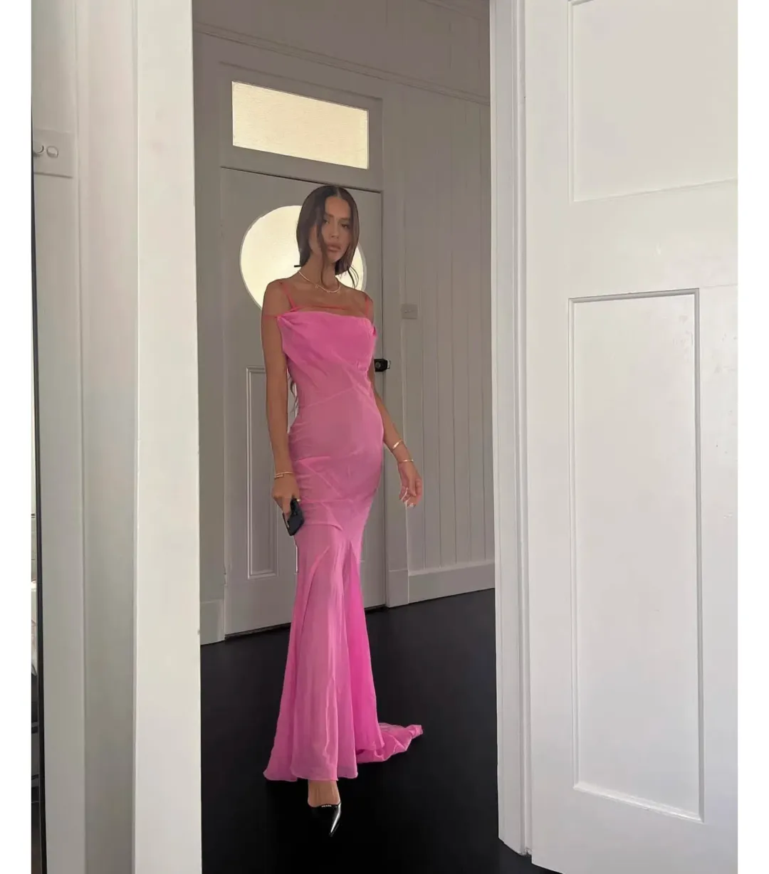 Jacquemus La Robe Draggiu Maxi Dress in Pink Size AU 12 for rent on The Volte - main image