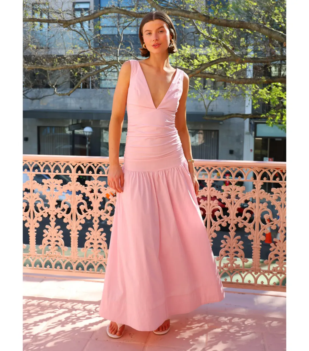 By Nicola Bowie Maxi Dress Marshmallow Size AU 16  for rent on The Volte - main image