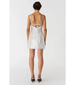 Misha Collection Ciara Sequin Mini Dress in Ivory Size 10 for rent on The Volte - image 3