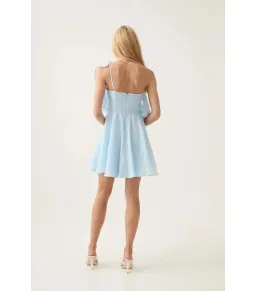 Aje Genesis Mini Dress in Sea Breeze Size AU 12 for rent on The Volte - image 3