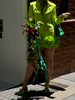 Acler Hampstead Blazer Mini Dress in French Lime Size 8  for rent on The Volte - image 6